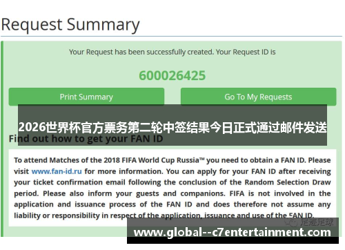 2026世界杯官方票务第二轮中签结果今日正式通过邮件发送